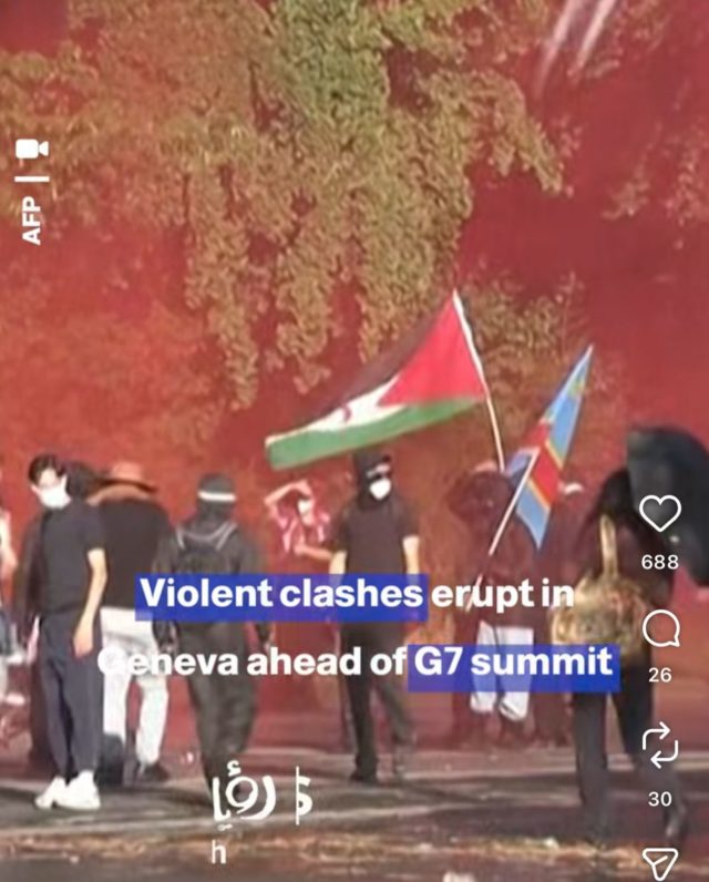 Genève : Des sympathisants séparatistes signalés en marge des violences lors de la manifestation anti-G7
